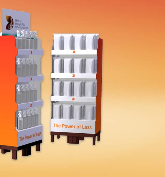 myyntiteline oranssilla taustalla