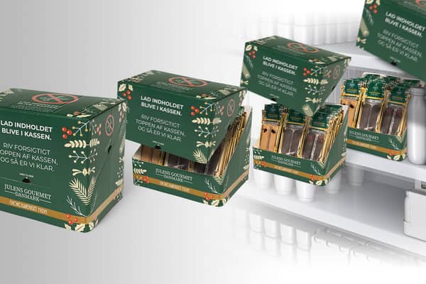 Lækkert, indbydende og lige til at sætte på hylden. Emballagen passer perfekt til indholdet, som er Møn Bolchers lækre marcipanbrød.