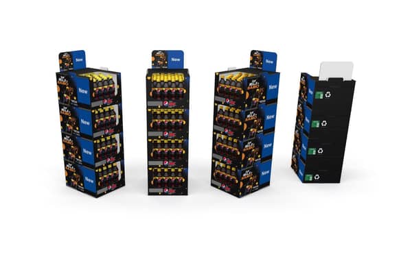 Vier stapelbare displays voor Pepsi MAX