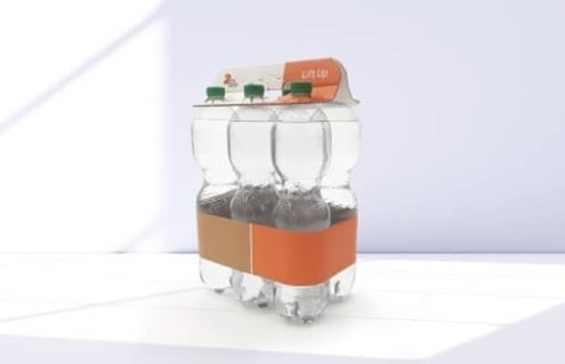 DS Smith Lift Up - ein nachhaltiger Schrumpffolienersatz für Flaschentransportverpackung