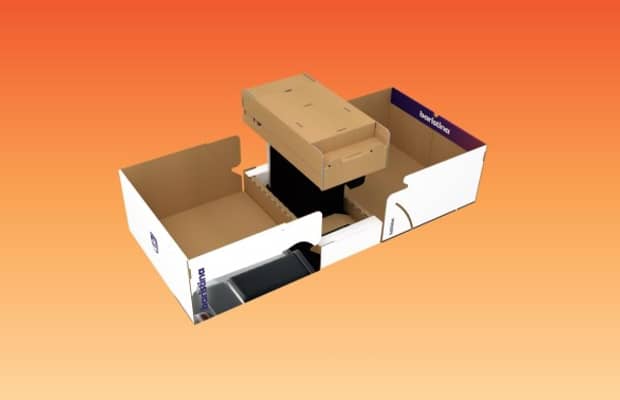 Verpackung aus Wellpappe für die Kaffemaschine von Versuni