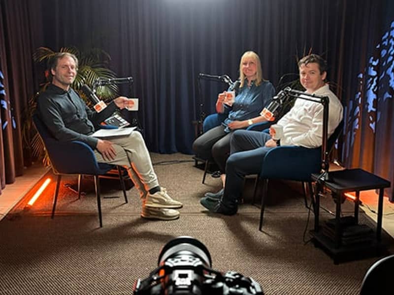 3 personer i lydstudie