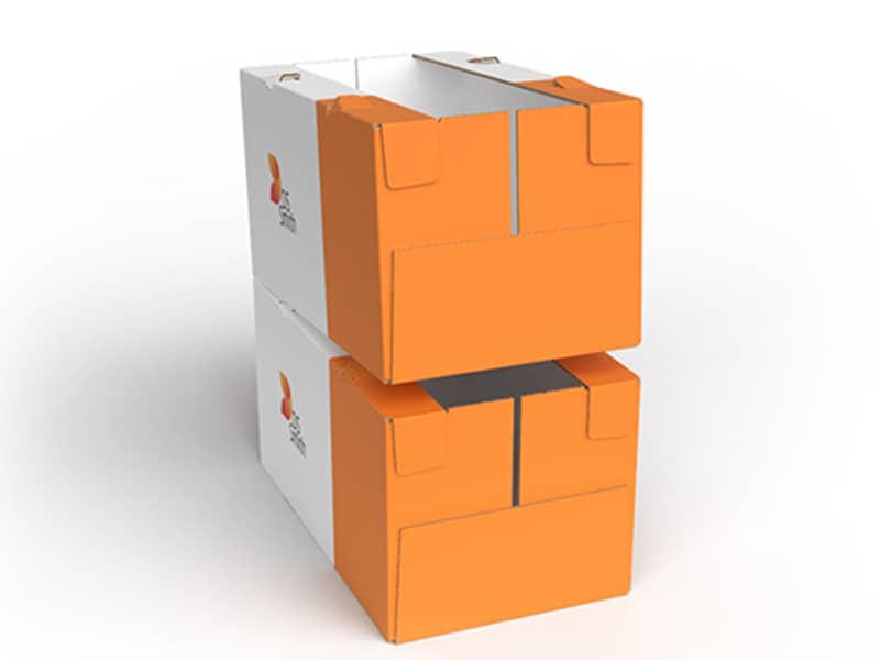 to papkasser der står ovenpå hinanden