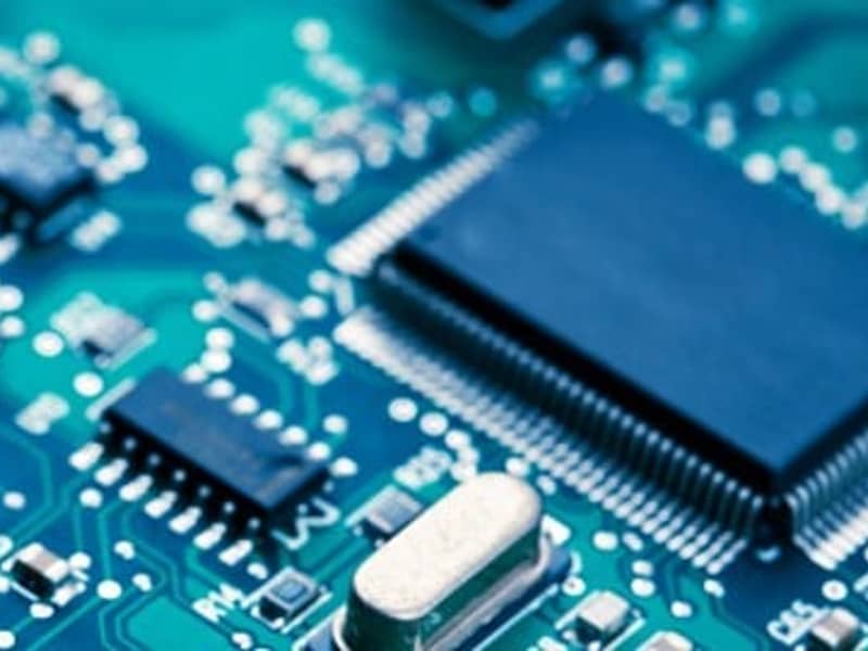 Blaue Elektronikplatte