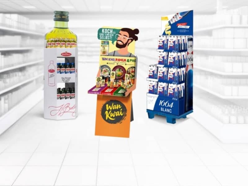 DeOleo Olivenöl Display, Wan Kwai Standee, Carlsberg 1664 blanc Display