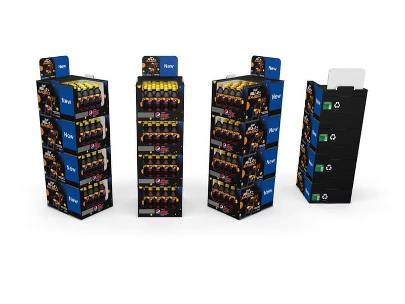 Vier stapelbare displays voor Pepsi MAX