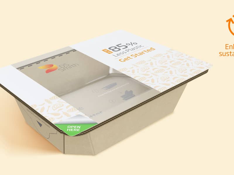 DS Smith Easy Bowl® is an alternative to plastic trays - made easy with up to 85% less plastic