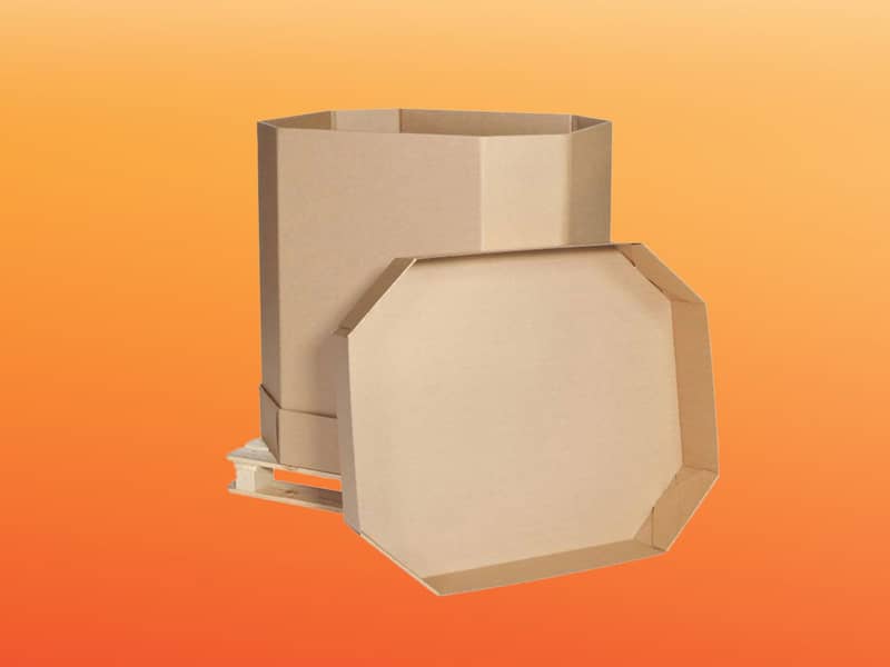 Octabin van golfkarton op pallet – duurzame industriële verpakking voor bulkgoederen van DS Smith.