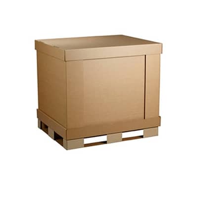 teollisuuteen soveltuva ruskea aaltopahvinen kontti