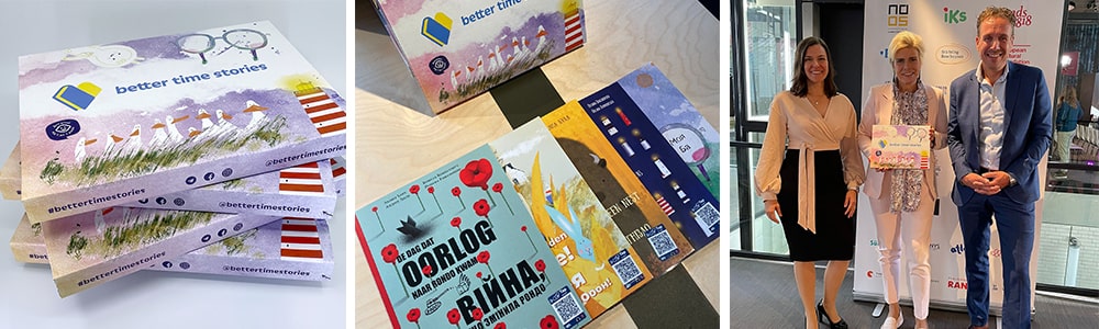 Recycleerbare golfkartonnen verzendverpakkingen voor kinderboeken.