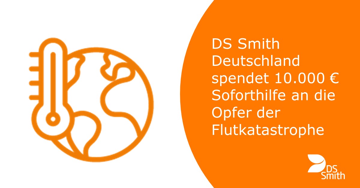 DS Smith Deutschland spendet 10.000 € Soforthilfe an die Opfer der Flutkatastrophe