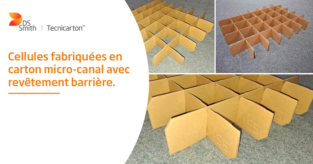 Alvéoles en carton micro-alvéolé avec revêtement barrière