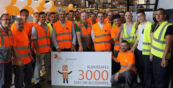 DS Smith Tecnicarton celebra más de 3000 días sin accidentes laborales