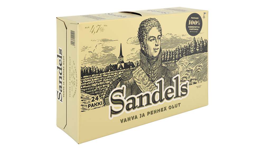 Sandelsin pahvinen olutsalkku