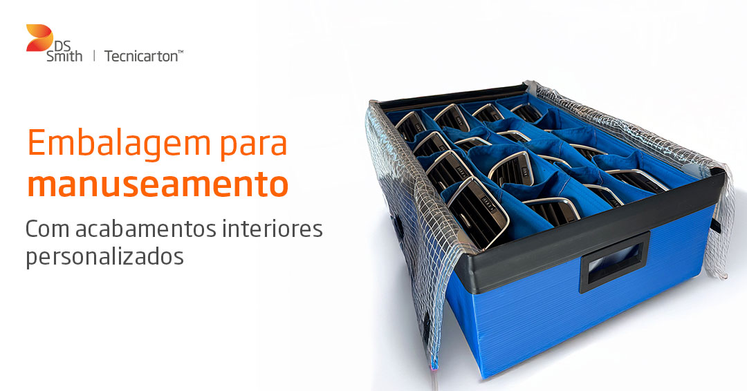 Embalagem para manuseamento em plástico reutilizável com divisórias têxteis à medida - Embalagem industrial para o setor da defesa