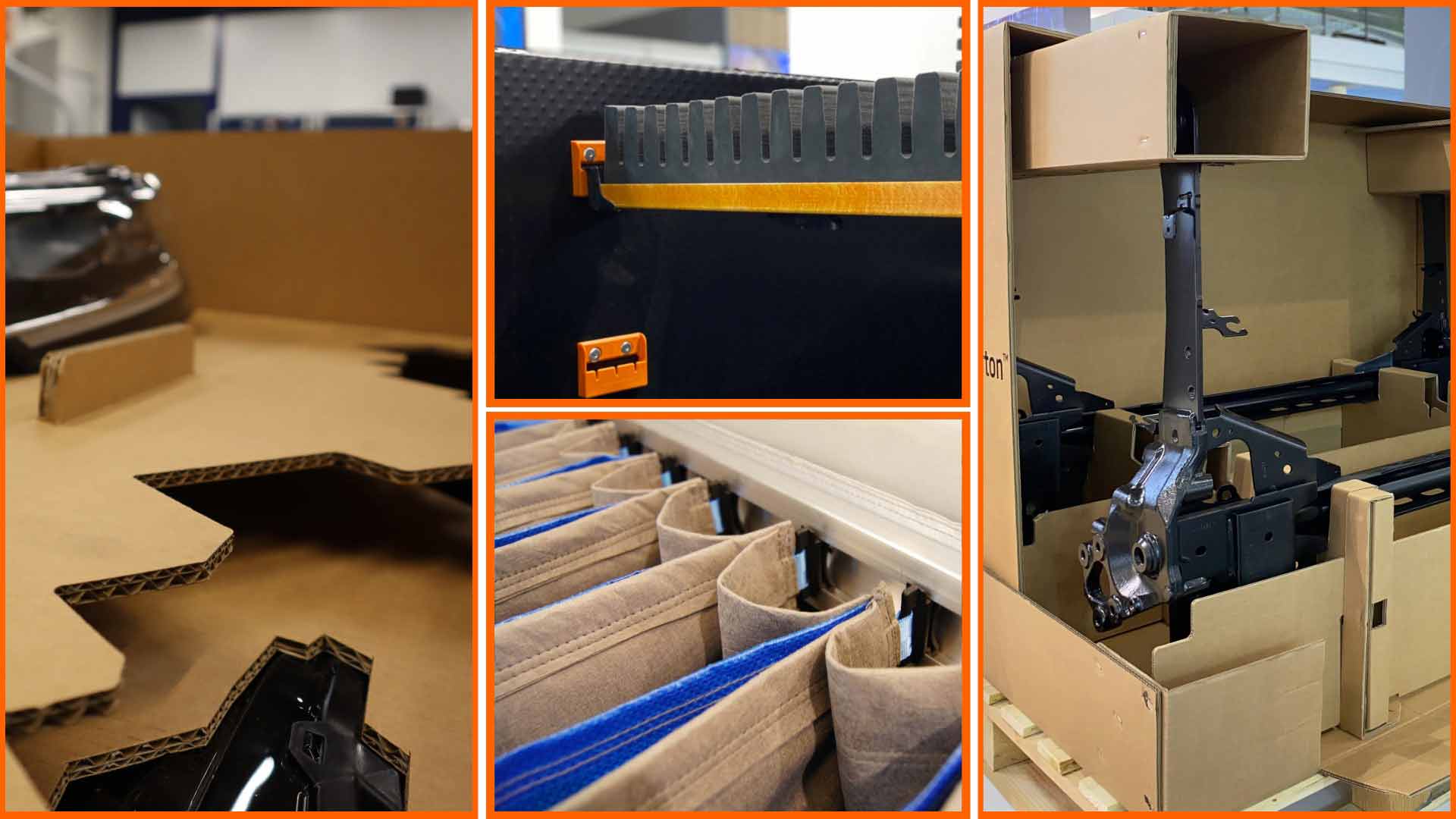 collage con diferentes acondicionamientos para embalajes