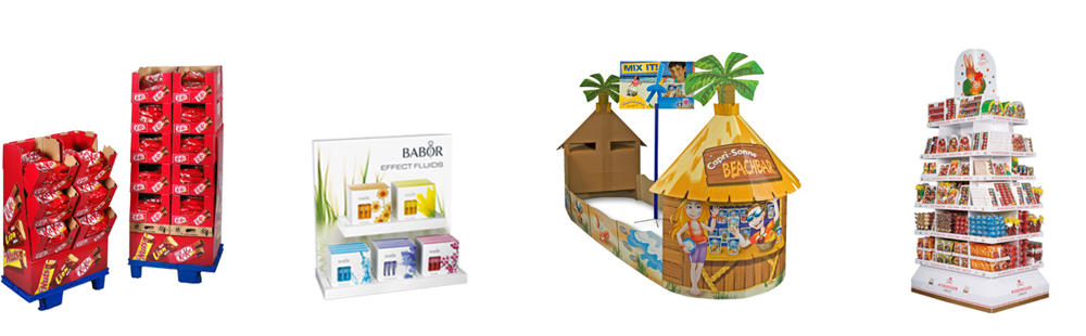 Corrugated Point of Sale and Point of Purchase Displays POS & POP Corruagted diplays for promoting products