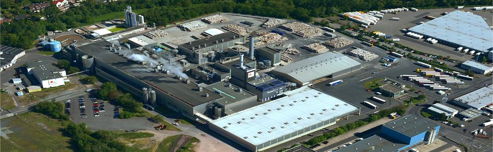 DS Smith Werk Aschaffenburg aus der Vogelperspektive.