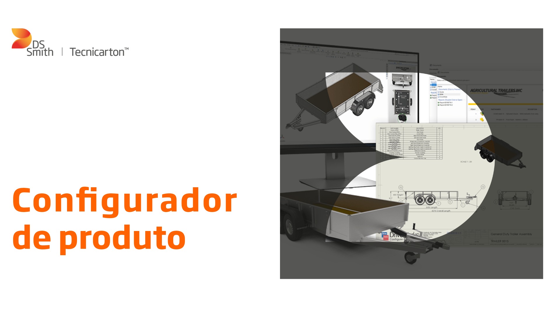 Imagem do configurador de produtos ao lado do logótipo da DS Smith Tecnicarton