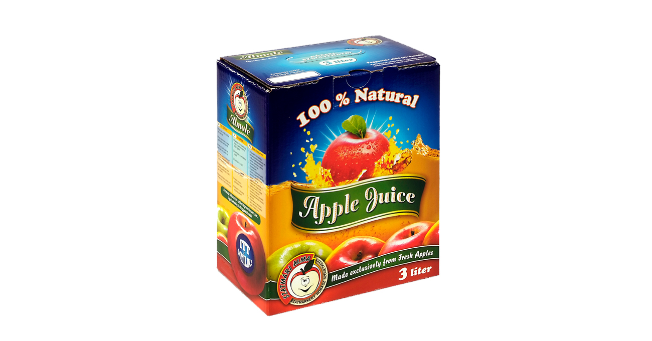 Bag-in-box is a soft plastic container surrounded by a corrugated box with a selling print.