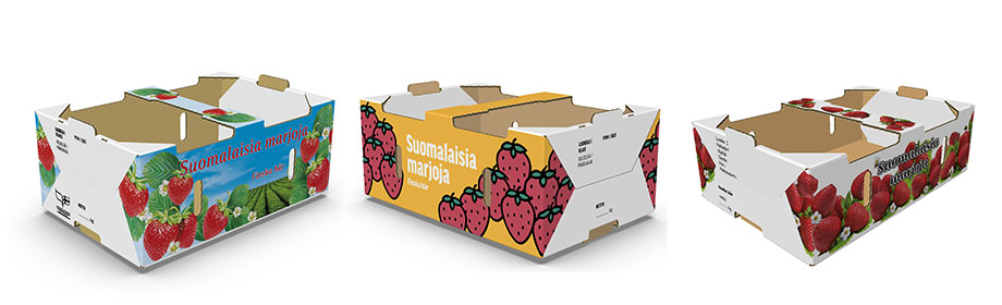 Marjakopasta löytyy vakiona kahta eri kokoa ja kolmea erilaista painatusta.