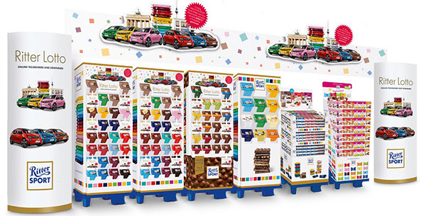 Notre PLV grand format pour la promotion du chocolat RITTER SPORT