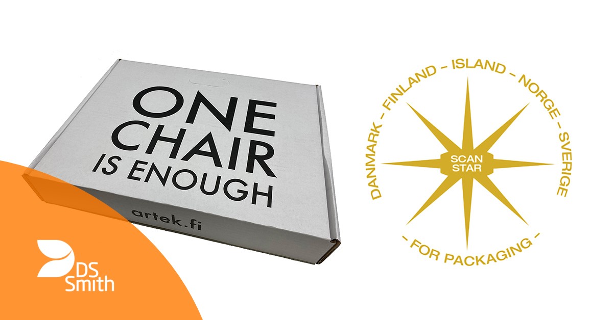 DS Smithille pakkaussuunnittelupalkinto Artekin tuolipakkauksen