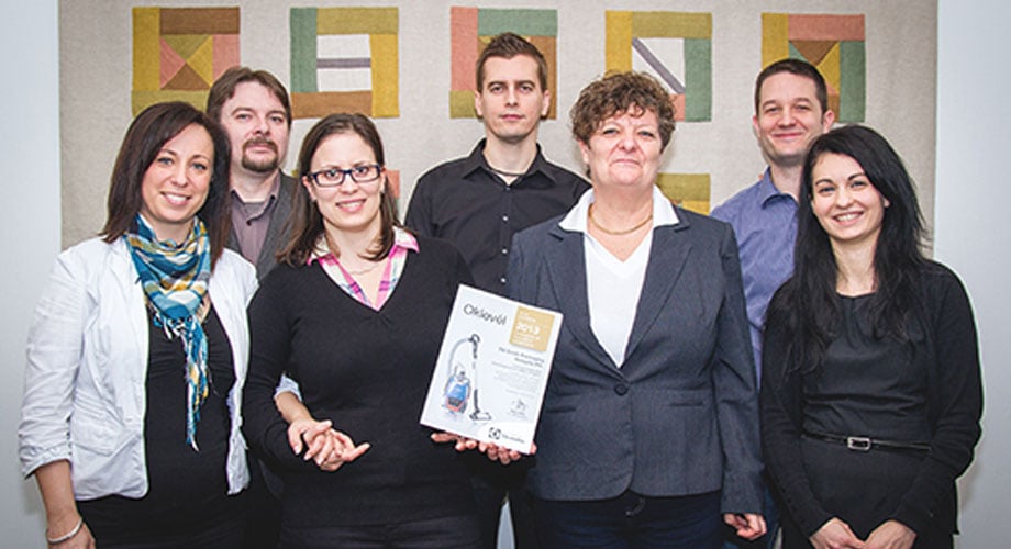 ocenenie spoločnosti Electrolux za najlepšieho dodávateľa roka pre spoločnosť DS Smith