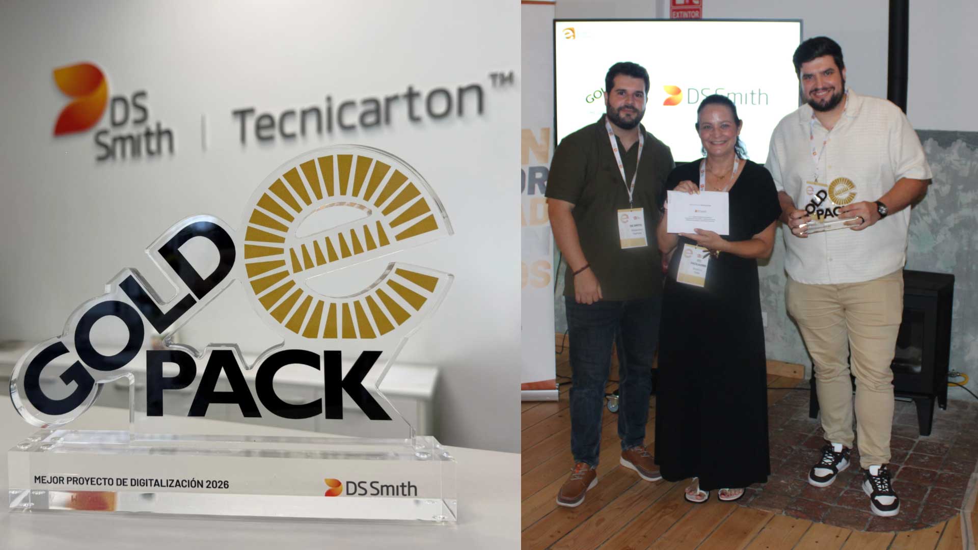 Vencedores do prémio GoldPack na cerimónia de entrega dos prémios de Digitalização