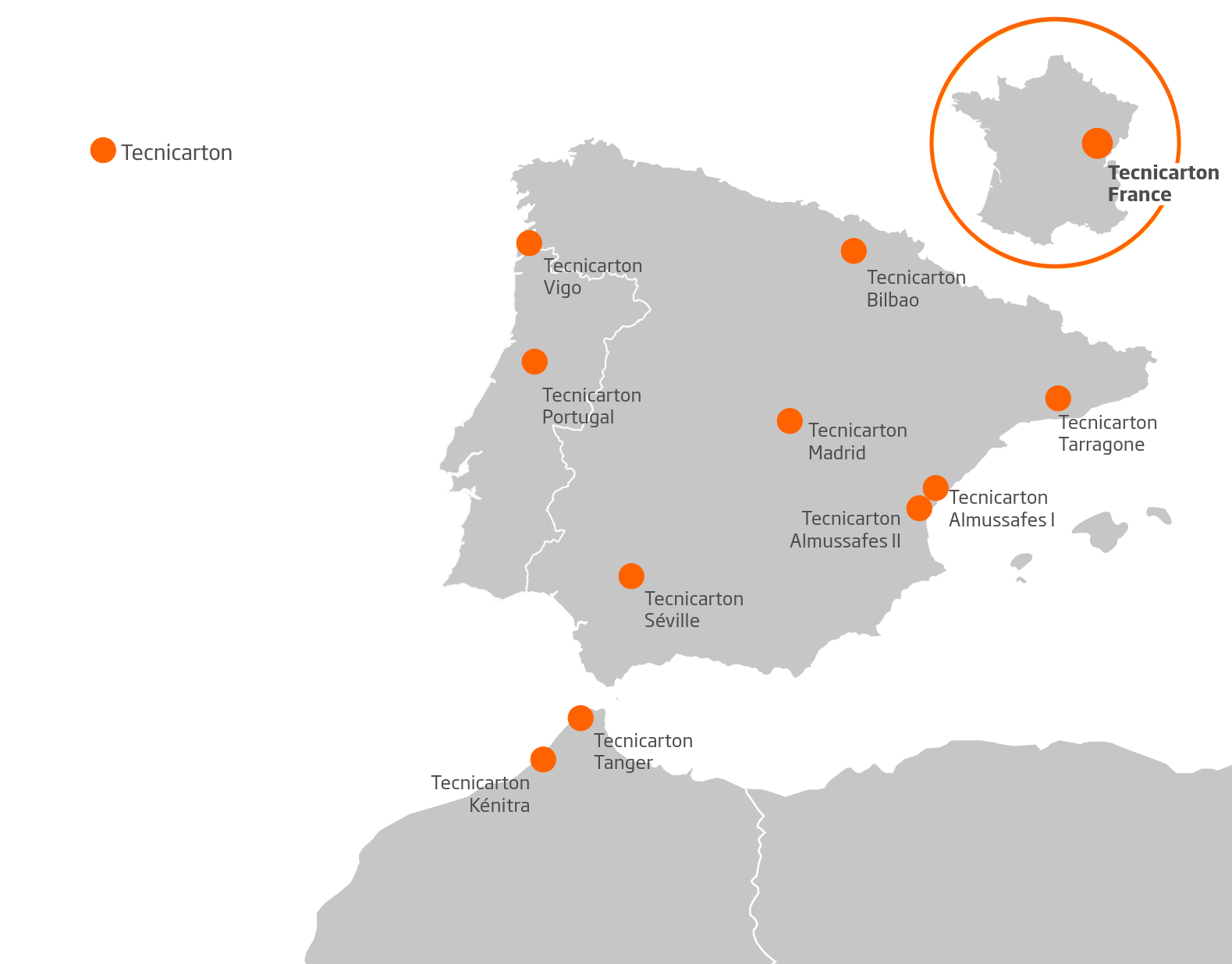 Sites du cluster industriel DS Smith South West (DS Smith Tecnicarton)