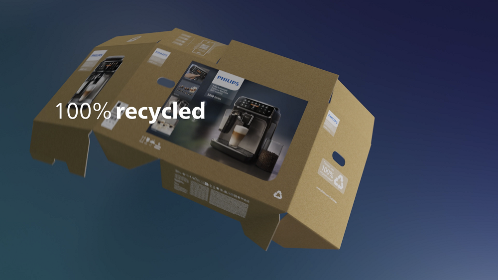 100% recycled and recyclable packaging