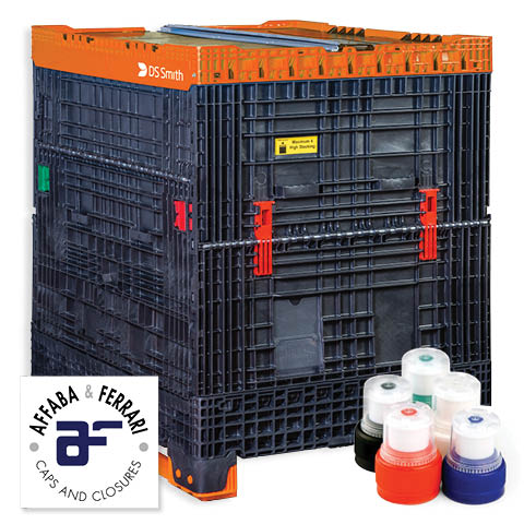 Affaba & Ferrari chooses Stackabox collapsible container for the dispensing of Caps and Closures