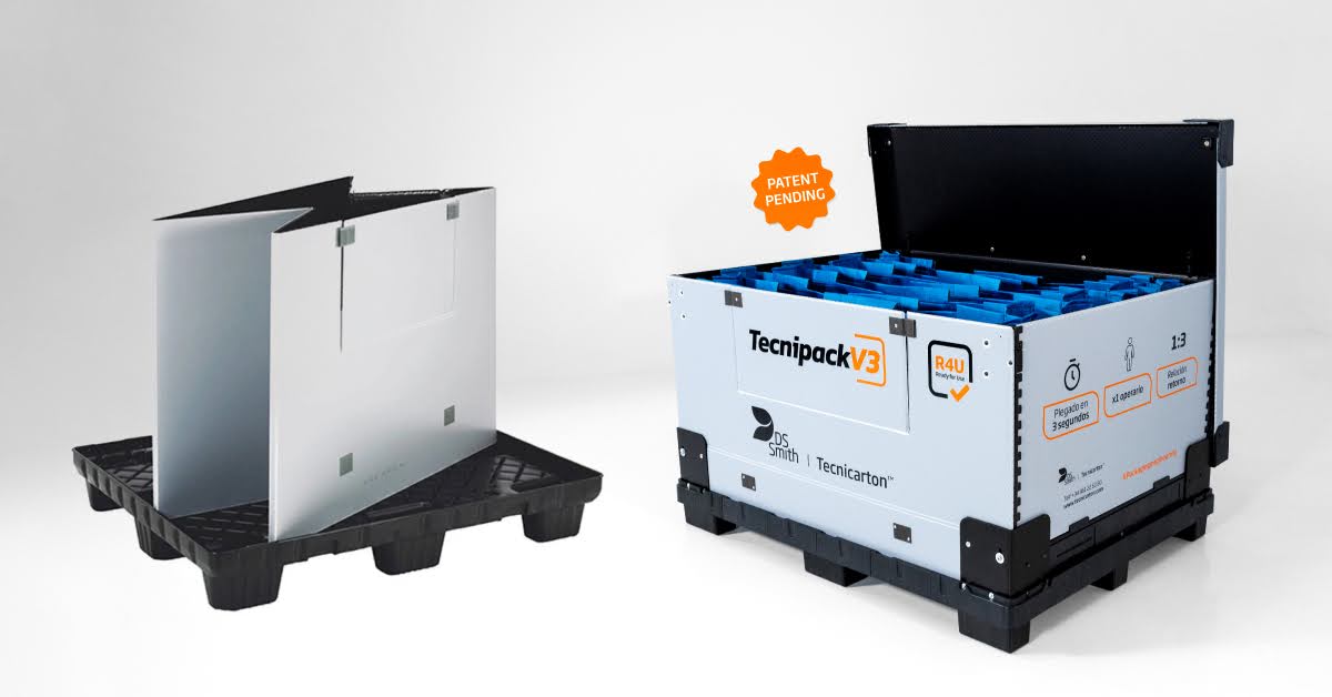 Emballage en plastique réutilisable et pliable. Avec des aménagements intérieurs sur mesure.
