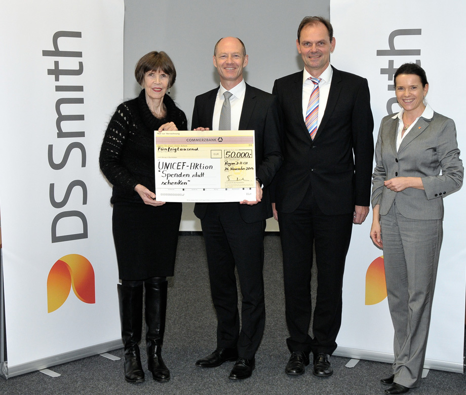 DS Smith spendet 50.000,- Euro an UNICEF