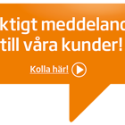 Viktigt meddelande till våra kunder!