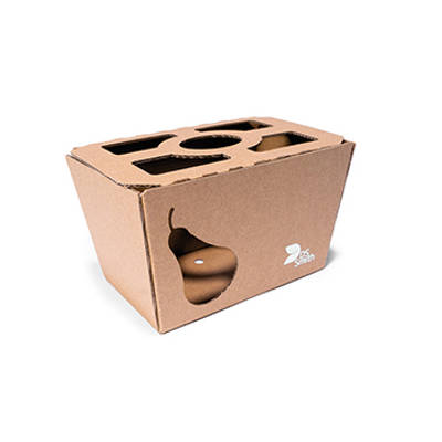 Bruine kartonnen punnet voor fruit