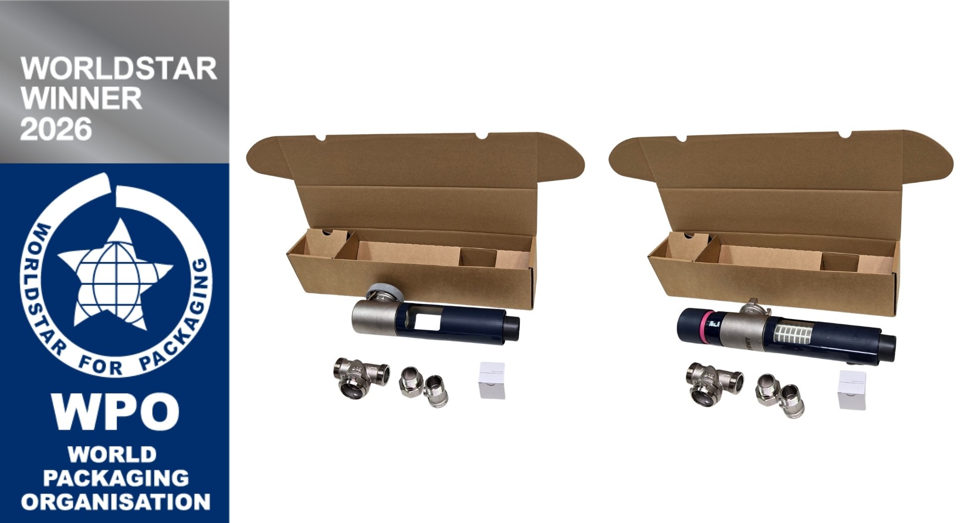 Innovation aus Österreich – DS Smiths neue Verpackungslösung für die MACH-Wasserfilter von BWT verbindet Funktionalität und Produktschutz.