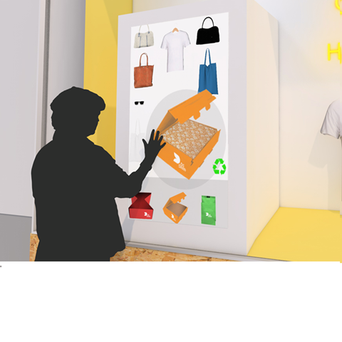 Kupci koji koriste interaktivne ekrane na izlozima prodavnica