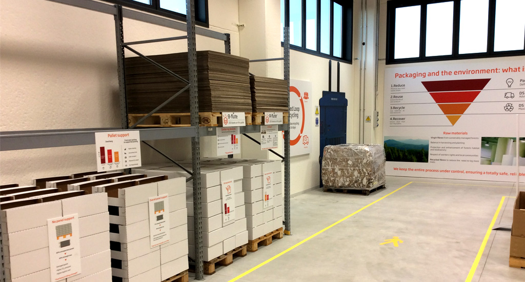 Fundo de loja e área de reciclagem